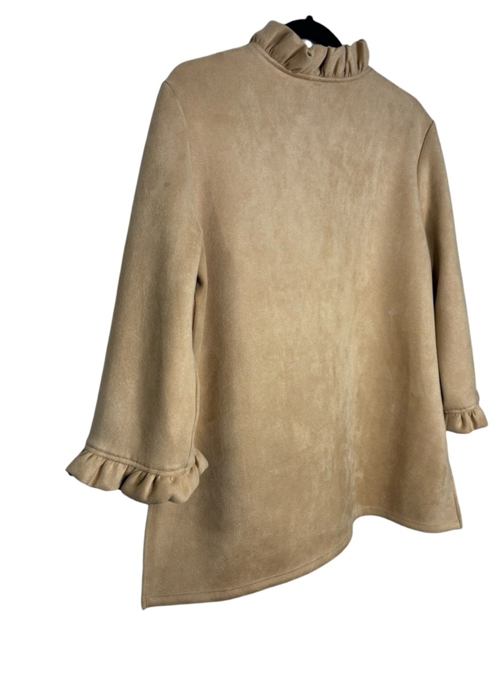 Jude Connally Women’s Oversized Cora Top Ruffle Collar Sleeves Medium Faux Suede - Picture 7 of 10